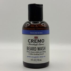 Cremo Thickening Beard Wash Cleanser Fuller Looking Beard Gentle Daily Use 4 oz